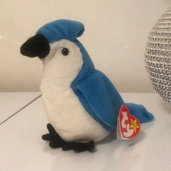 🆕 Ty "Rocket" Retired Beanie Baby With Ultra Rare Errors Blue Jay - Picture 1 of 7